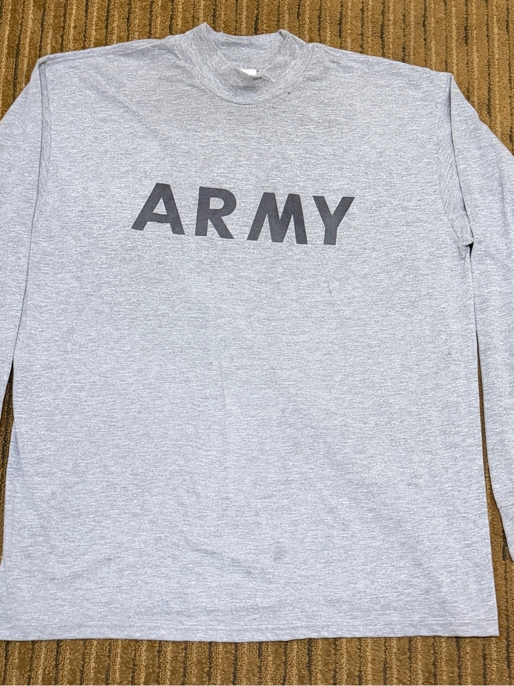 vintage 90s 00s Y2K US Army Military PT Shirt T-Shirt Long Sleeve Mock Neck XL